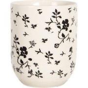 Clayre & Eef Mok 100 ml Wit Zwart Porselein Bloemen