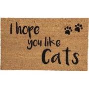 Clayre & Eef Deurmat 75x45 cm Bruin Kokos Kattenpootjes