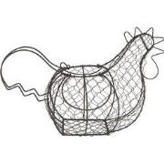 Clayre & Eef Paas Mandje Kip 40x23x28 cm Zwart IJzer