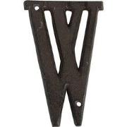 Clayre & Eef IJzeren Letter W 13 cm Bruin IJzer