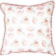 Clayre & Eef Kussenhoes 40x40 cm Wit Rood Katoen Appel