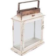 Clayre & Eef Lantaarn 25x12x30 cm Beige IJzer