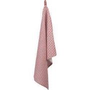 Clayre & Eef Theedoek 50x70 cm Rood Wit Katoen Ruit