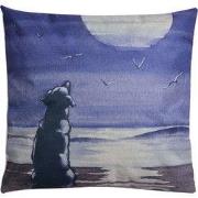 Clayre & Eef Sierkussen 43x43 cm Blauw Grijs Synthetisch Hond