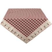 Clayre & Eef Tafelkleed 150x150 cm Rood Beige Katoen Ruit Hert