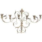 Clayre & Eef Wandkandelaar 82x15x48 cm Beige IJzer