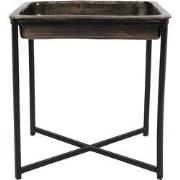 Clayre & Eef Bijzettafel 38x29x42 cm Zwart Metaal