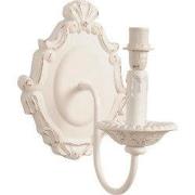 Clayre & Eef Wandlamp 19x25x24 cm Wit Hout