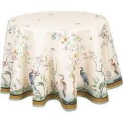 Clayre & Eef Tafelkleed Ø 170 cm Beige Groen Katoen Tropisch Motief