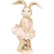Clayre & Eef Beeld Konijn 7x7x13 cm Bruin Kunststof