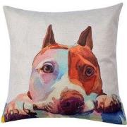 Clayre & Eef Kussenhoes 43x43 cm Wit Bruin Polyester Hond
