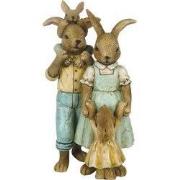 Clayre & Eef Beeld Konijn 15 cm Groen Bruin Kunststof