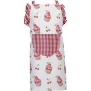 Clayre & Eef Keukenschort Kinderen Rood Roze Katoen Cupcakes