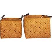 Clayre & Eef Opbergmand Set van 2 30x30x26 cm Bruin Rotan