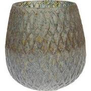 Clayre & Eef Vaas Ø 14x15 cm Groen Glas