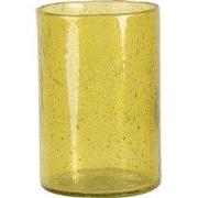 Clayre & Eef Theelichthouder Ø 10x15 cm Geel Glas