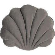 Clayre & Eef Sierkussen Schelp 38x48 cm Grijs Polyester