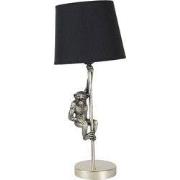 Clayre & Eef Tafellamp Aap Ø 20x49 cm Zilverkleurig Zwart Kunststof