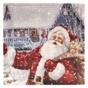 Clayre & Eef Plaid 130x170 cm Rood Wit Polyester Kerstman