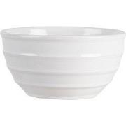 Clayre & Eef Soepkom 1000 ml Wit Keramiek Strepen