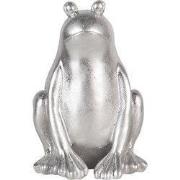 Clayre & Eef Beeld Kikker 13x13x20 cm Zilverkleurig Kunststof