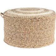 Clayre & Eef Poef Ø 40x23 cm Bruin Stro