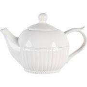 Clayre & Eef Theepot 750 ml Wit Dolomiet