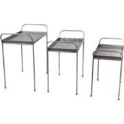 Clayre & Eef Bijzettafel Set van 3 Grijs IJzer