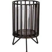 Clayre & Eef Windlicht Ø 15x26 cm Zwart Metaal