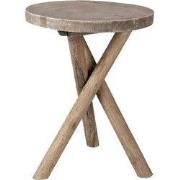 Clayre & Eef Plantentafeltje Ø 24x32 cm Bruin Hout