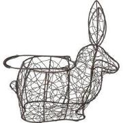 Clayre & Eef Paas Mandje Konijn 26x13x28 cm Zwart IJzer