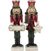 Clayre & Eef Beeld Notenkraker 35 cm Rood Wit Kunststof