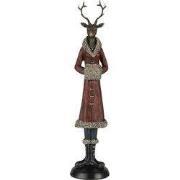 Clayre & Eef Beeld Hert 8x8x35 cm Rood Polyresin