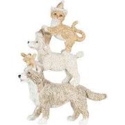 Clayre & Eef Beeld Dieren Grijs Beige Kunststof Dieren