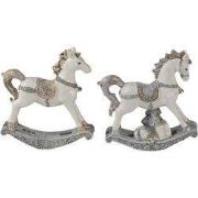 Clayre & Eef Beeld Set van 2 Paard Wit Kunststof
