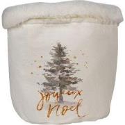 Clayre & Eef Opbergmand Ø 15x15 cm Wit Bruin Synthetisch Kerstboom