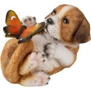 Clayre & Eef Beeld Hond 14x9x10 cm Bruin Kunststof