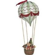 Clayre & Eef Beeld Luchtballon Ø 14x37 cm Wit Groen Kunststof