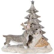 Clayre & Eef Beeld Dieren Grijs Beige Polyresin Dieren