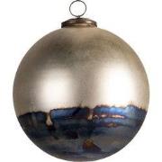 Clayre & Eef Kerstbal XL Ø 17 cm Goudkleurig Zwart Glas