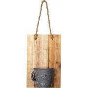 Clayre & Eef Decoratie Broodplank met Vaas 18x11x28 cm Bruin Hout