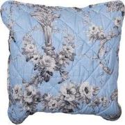 Clayre & Eef Kussenhoes 40x40 cm Blauw Polyester Bloemen