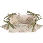 Clayre & Eef Broodmand 35x35x8 cm Beige Groen Katoen Dennentak