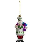 Clayre & Eef Kersthanger Kerstman 17 cm Rood Wit Glas