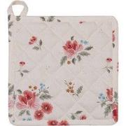 Clayre & Eef Pannenlap 20x20 cm Beige Katoen Rozen