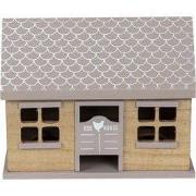 Clayre & Eef Eierkastje Huis 23x13x18 cm Bruin Hout