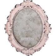 Clayre & Eef Fotolijst 12x15 cm Roze Polyresin Bloemen