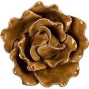 Clayre & Eef Beeld Bloem Ø 8x4 cm Bruin Keramiek