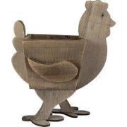 Clayre & Eef Bloempot Kip 35x18x40 cm Bruin Hout