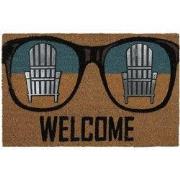 Clayre & Eef Deurmat 75x45 cm Bruin Blauw Kokos Brillen